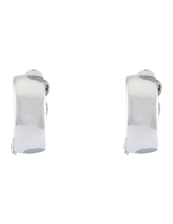 Mini Clip Silver Hoop Earrings