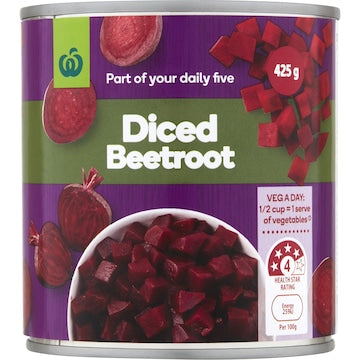 Woolworths Canned Diced Beetroot 425g