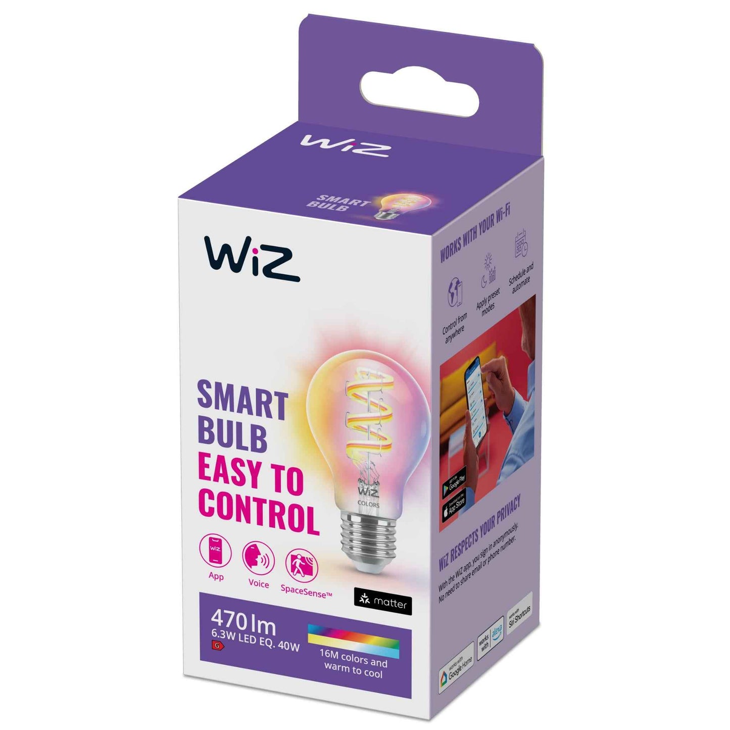 WiZ Colour & Tunable White A60 E27 Smart Bulb [Gen 2]