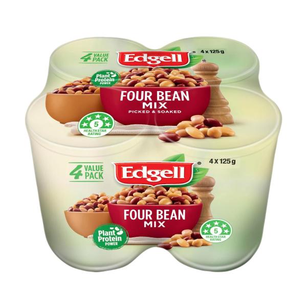 EDGELL SEED BEANS 4 PACK:FOUR BEAN MIX:.:500 GRAM