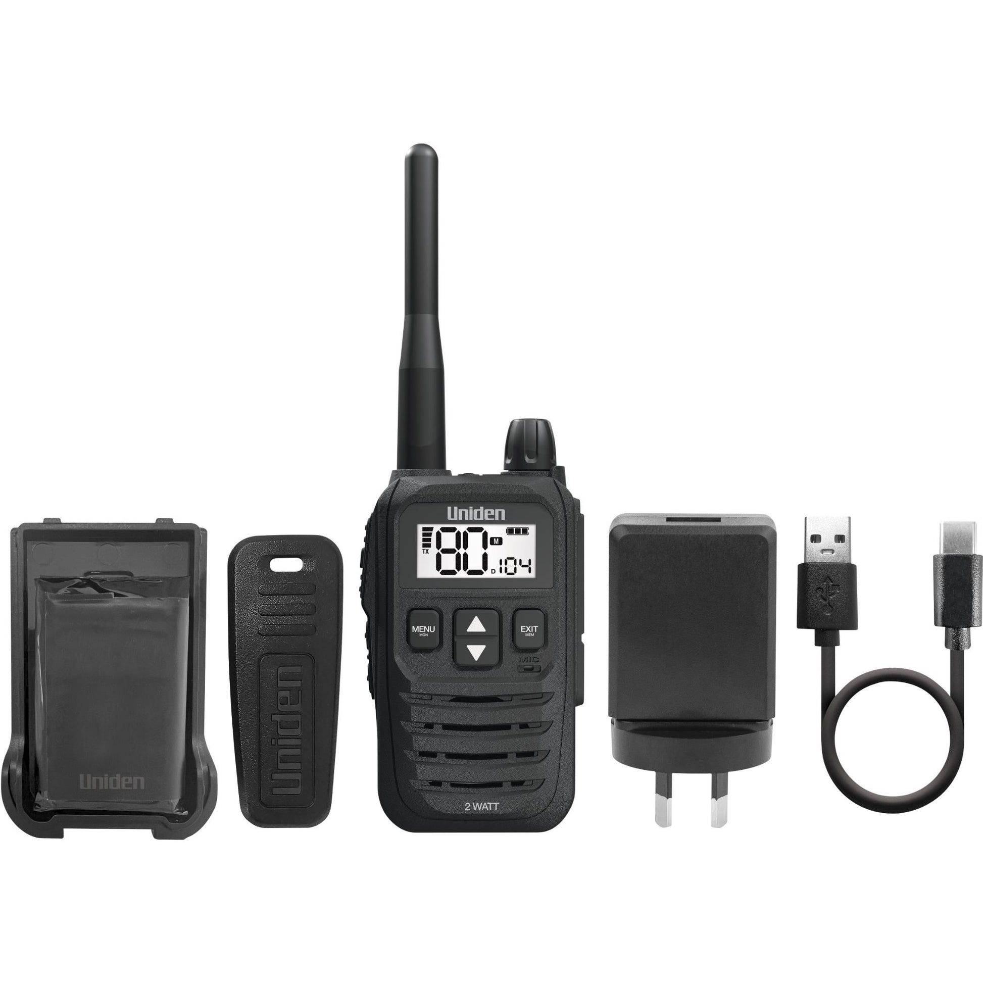 Uniden UH825-2TP 80 Channel 2 Watt UHF Handheld Tradies Pack