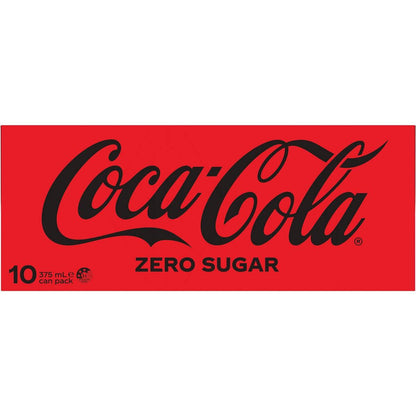 Coca-Cola Zero Sugar Soft Drink Multipack Cans 10 x 375mL