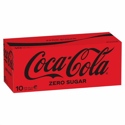 Coca-Cola Zero Sugar Soft Drink Multipack Cans 10 x 375mL