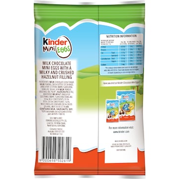 Kinder Easter Hazelnut Chocolate Mini Eggs Bag 100g