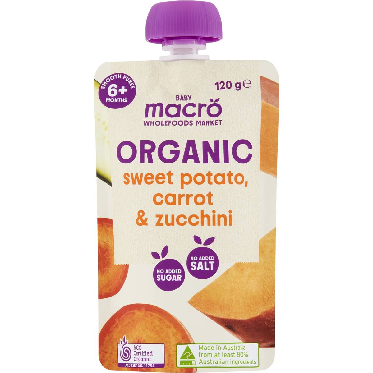 Macro Organic Baby Food Sweet Potato Carrot & Zucchini 120g