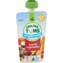 Woolworths Smiling Tums 6 Months+ Beef & Vegetables 120g