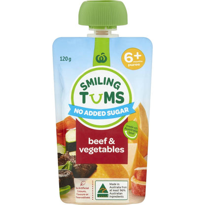 Woolworths Smiling Tums 6 Months+ Beef & Vegetables 120g