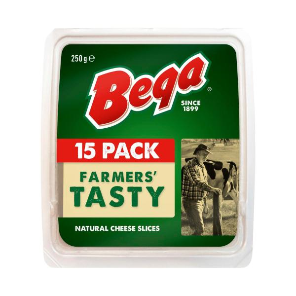 BEGA NATURAL CHEESE SLICES TASTY 250G