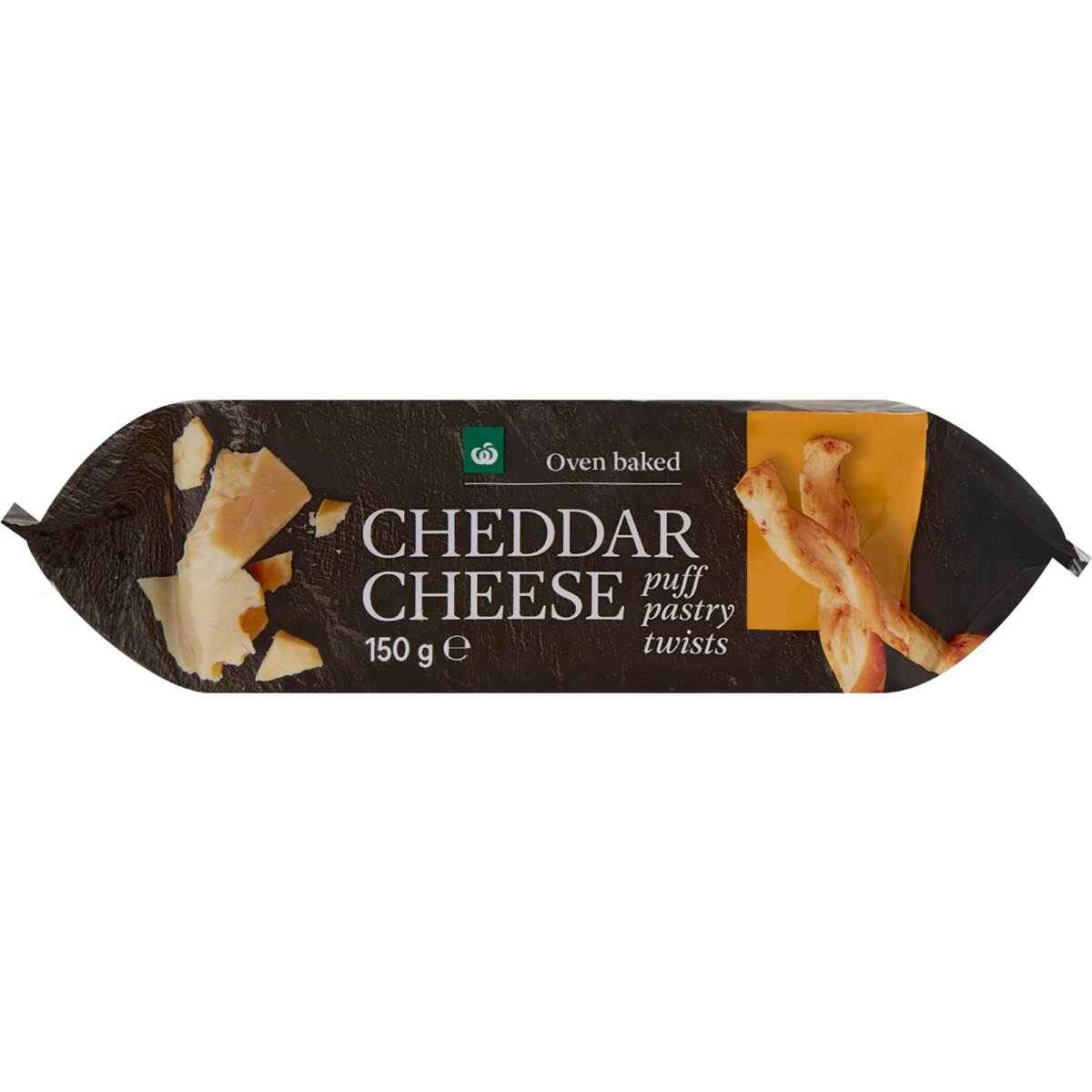 Woolworths Cheddar Cheese Puff Pastry Twist Crackers 150g