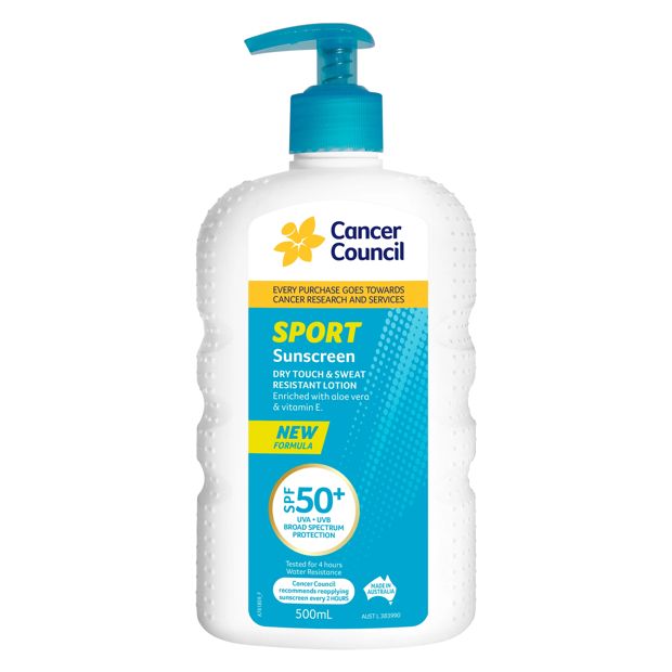 Cancer Council Sport Dry Touch Sweat Resistant SPF50 500mL