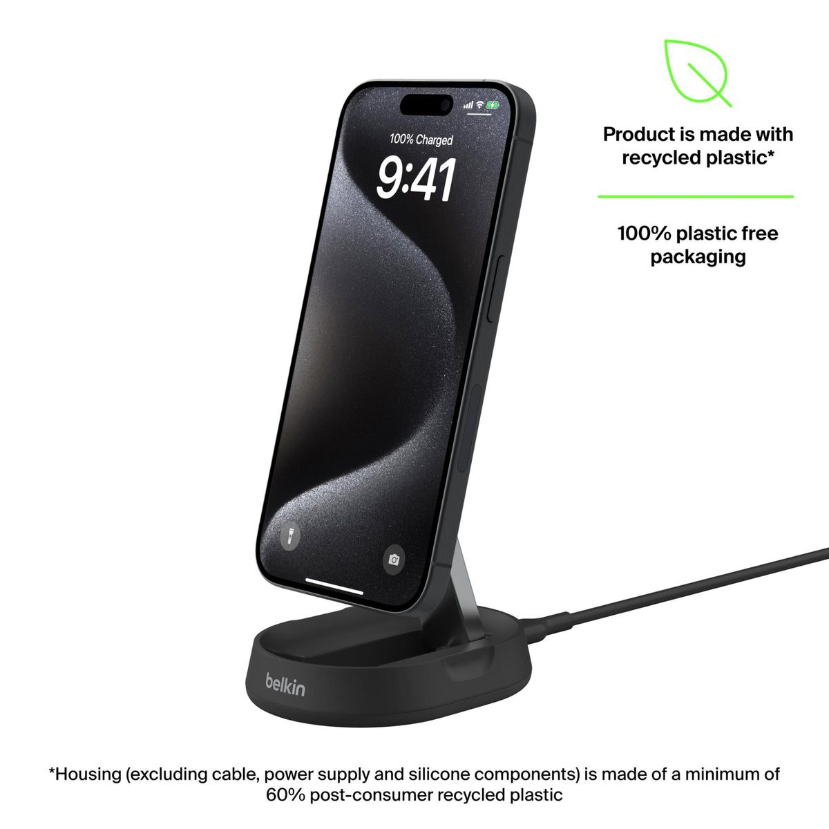 Belkin BoostCharge Pro Convertible Magnetic Qi2 Charging Stand (Black)