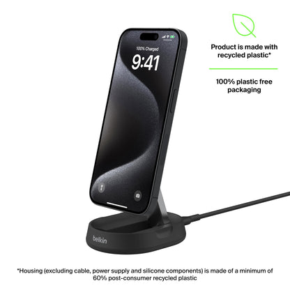 Belkin BoostCharge Pro Convertible Magnetic Qi2 Charging Stand (Black)