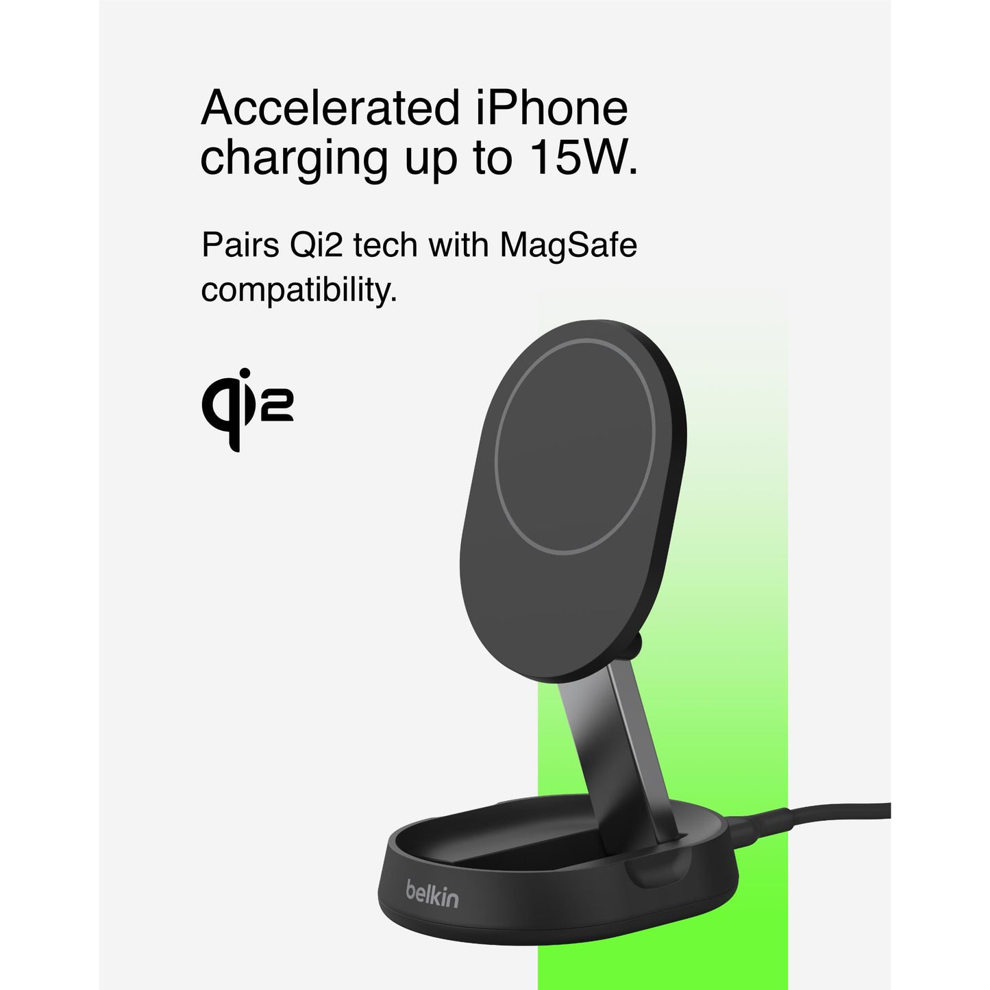 Belkin BoostCharge Pro Convertible Magnetic Qi2 Charging Stand (Black)