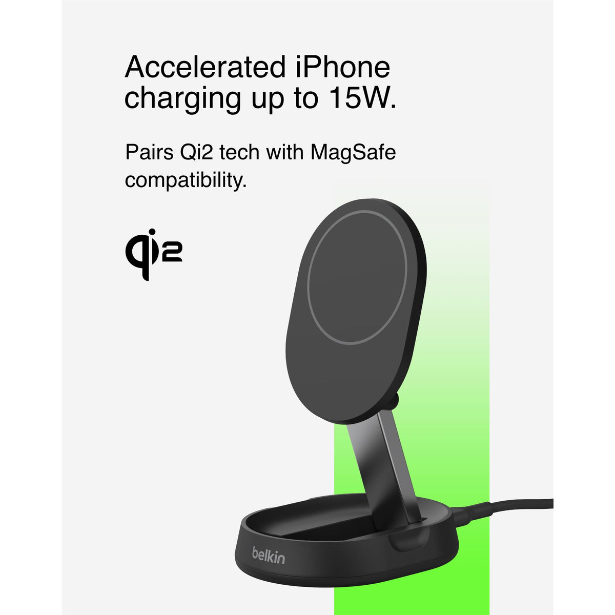 Belkin BoostCharge Pro Convertible Magnetic Qi2 Charging Stand (Black)