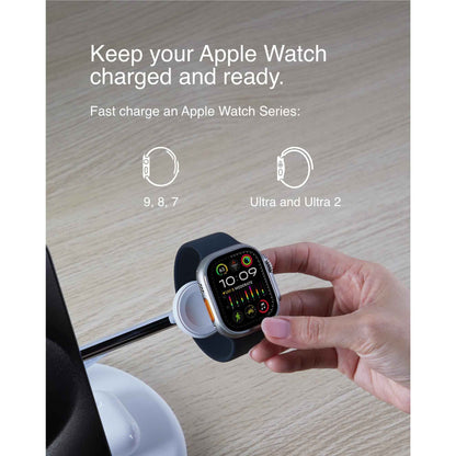 BoostCharge Pro 3-in-1 Magnetic Wireless Charging Stand with Qi2 15W (White)