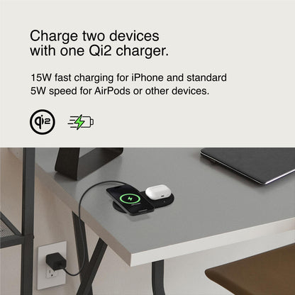 Belkin BoostCharge Pro Qi2 2-in1 Magnetic Wireless Charging Pad (Black)