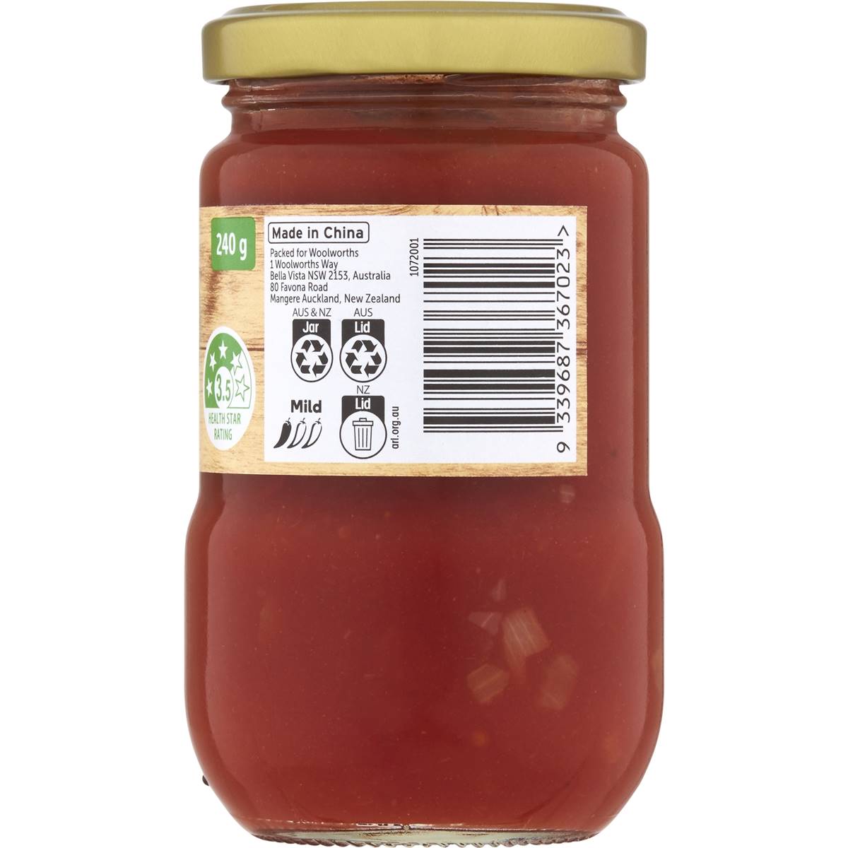 Woolworths Taco Sauce Mild 240g