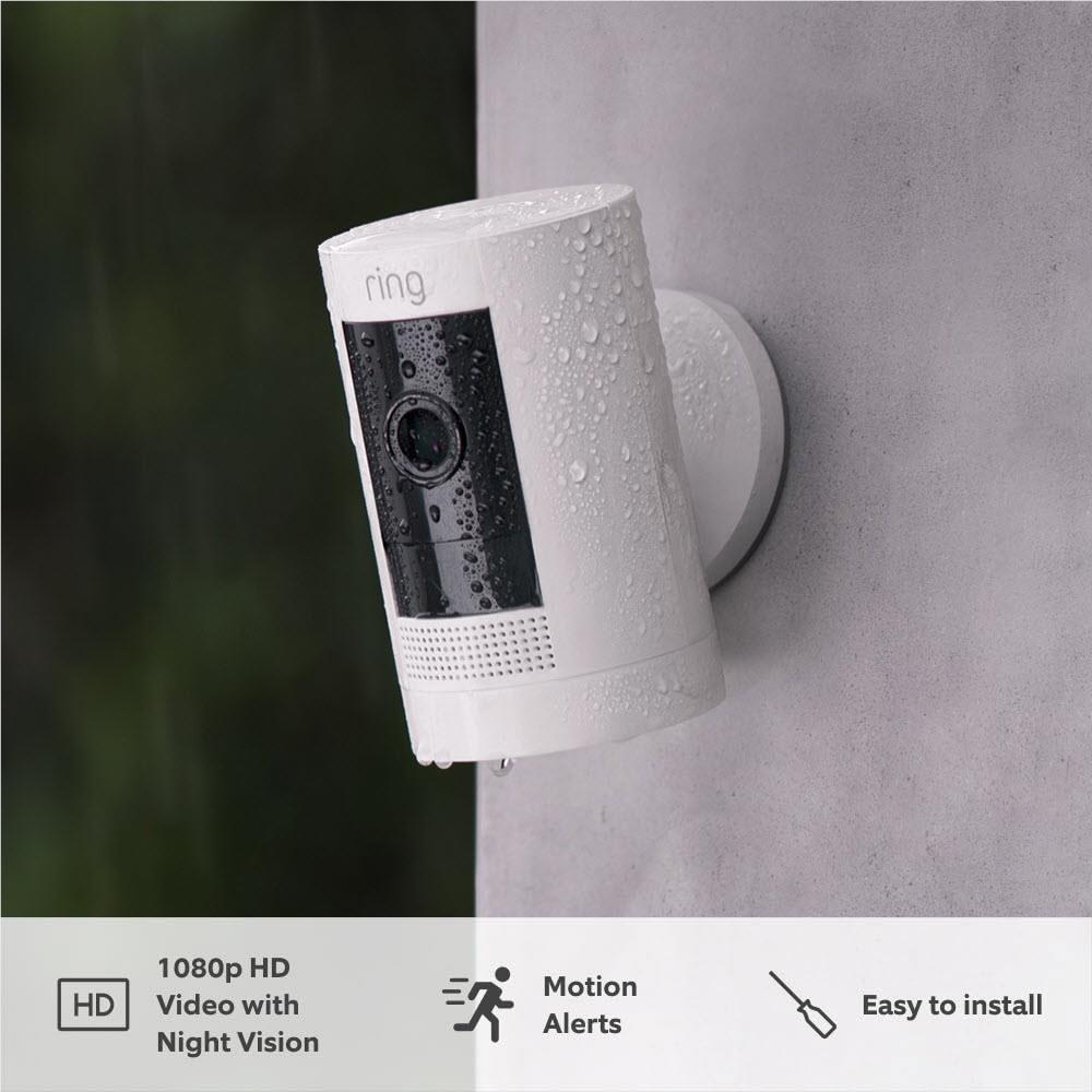 Ring Outdoor Security Camera [Stick Up Cam] Battery (White)