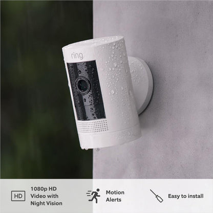 Ring Outdoor Security Camera [Stick Up Cam] Battery (White)