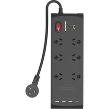 Monster USB 6 Port Surge Protector Power Board (Black)