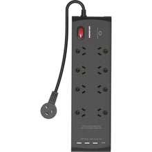 Monster USB 8 Port Surge Protector Power Board (Black)