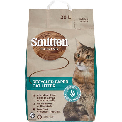Smitten Recycled Paper Cat Litter 20l