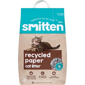 Smitten Recycled Paper Cat Litter 20l