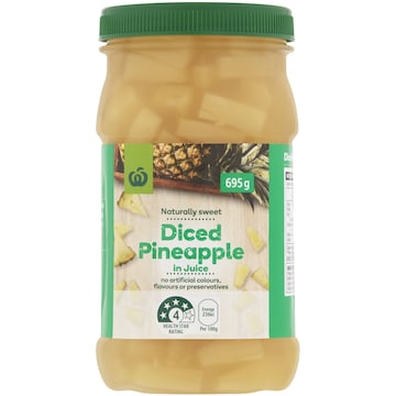 Woolworths Diced Pineapple In Juice 695g