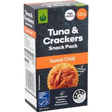Woolworths Tuna Sweet Chilli With Crackers 112g