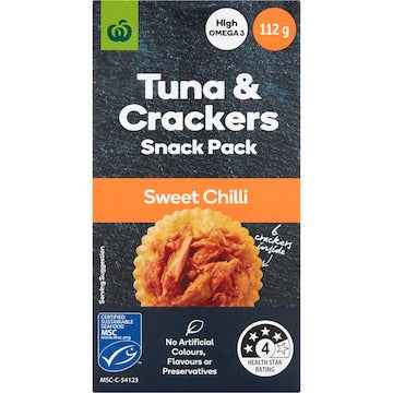Woolworths Tuna Sweet Chilli With Crackers 112g