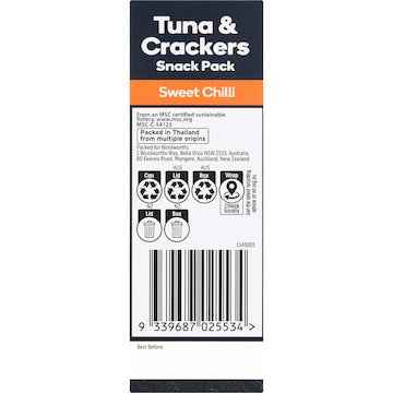Woolworths Tuna Sweet Chilli With Crackers 112g