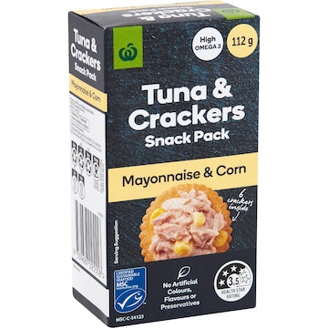 Woolworths Tuna Mayo & Corn With Crackers 112g