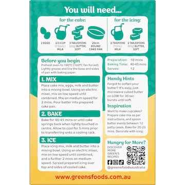 Green's Cake Mix Traditional Golden Butter 440g