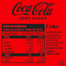 Coca-Cola Zero Sugar Soft Drink Bottle 2L