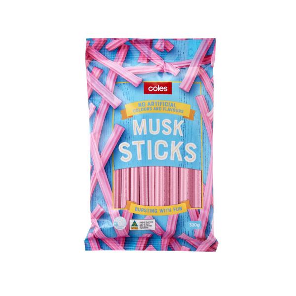COLES MUSK STICKS 320G