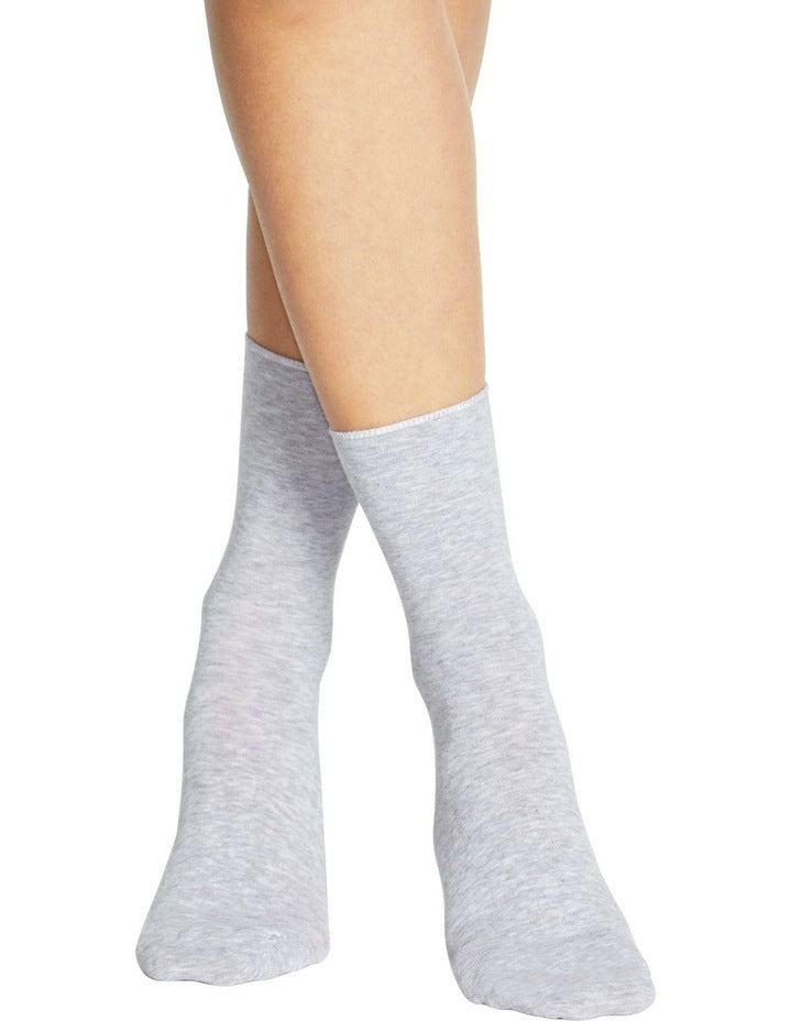 Comfort Top Crew Length Socks in Grey Marle