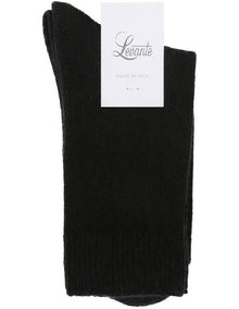 Rib Midi Length Socks in Nero