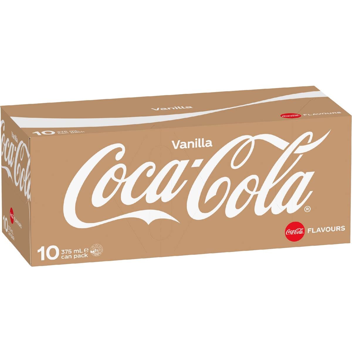 Coca-Cola Vanilla Soft Drink Multipack Cans 375ml X 10 Pack