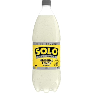 Solo Zero Sugar Original Lemon Soft Drink Bottle 1.25L