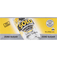 Solo Zero Sugar Original Lemon Soft Drink Cans Multipack 375ml x 10 Pack