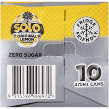 Solo Zero Sugar Original Lemon Soft Drink Cans Multipack 375mL x 10 pack