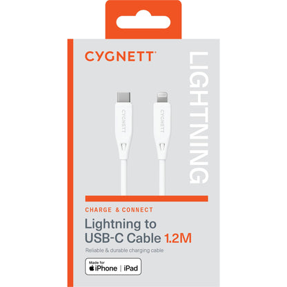 Cygnett Charge & Connect Lightning to USB-C Cable V2 2.2m (White)