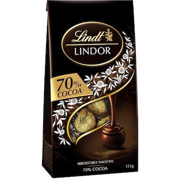 Lindt Lindor 70% Cocoa Dark Chocolate Bag 123g