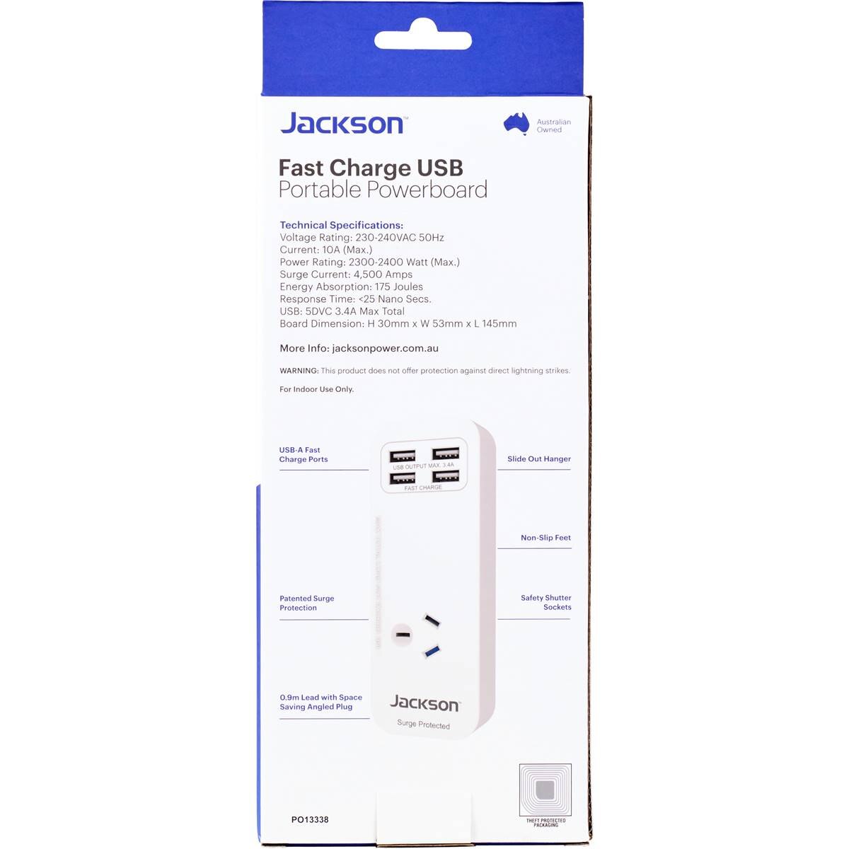 Jackson 4 Usb Outlet Portable Powerboard Each