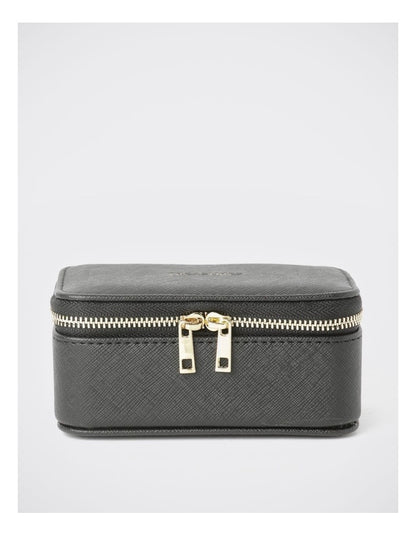 Small Zip Around Jewellery Box in Black