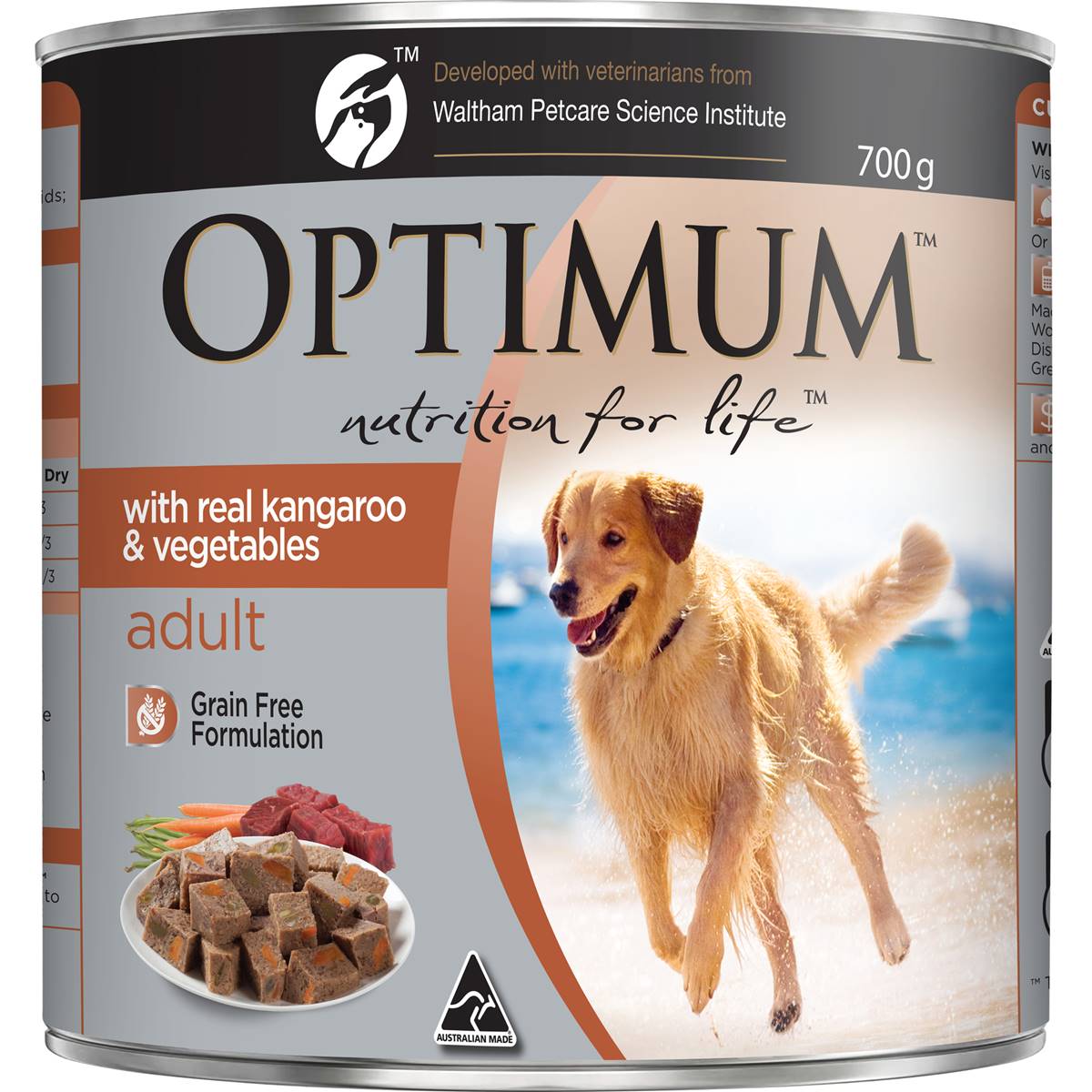 Optimum Grain Free Kangaroo & Vegetables Wet Dog Food Can 700g