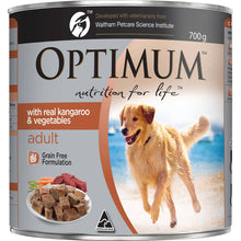 Optimum Grain Free Kangaroo & Vegetables Wet Dog Food Can 700g