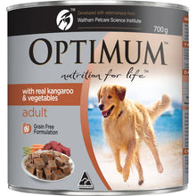Optimum Grain Free Kangaroo & Vegetables Wet Dog Food Can 700g