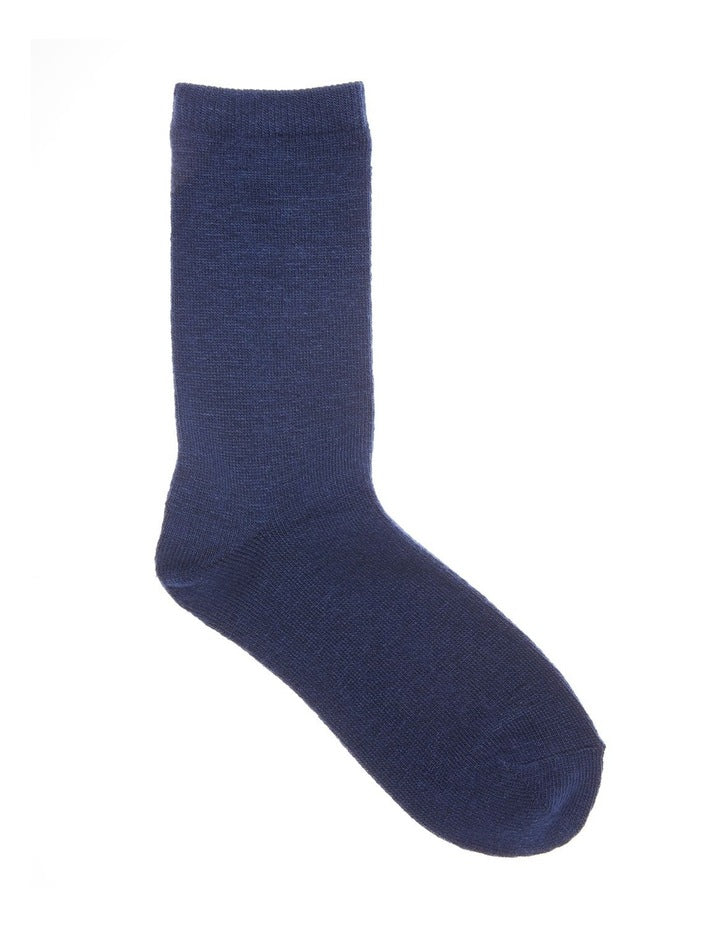 Crew Length Contain Wool Socks 1 Pair in Blue