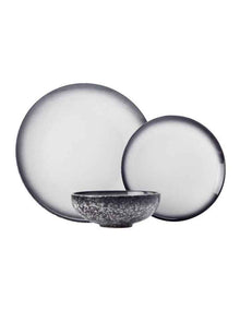 Caviar Granite Dinner Set 12 Piece Gift Boxed in Black